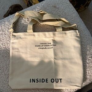 Inside Out Canvas Cotton Tote - Cream